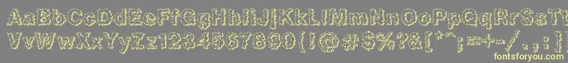 Heb3Db Font – Yellow Fonts on Gray Background