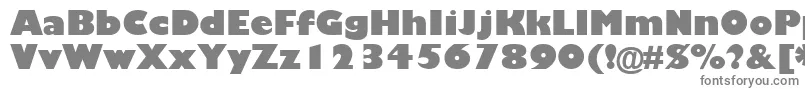 Gilbertultrabold-fontti – harmaat kirjasimet valkoisella taustalla