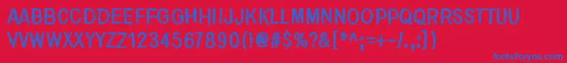 NirepnirunOivuk Font – Blue Fonts on Red Background