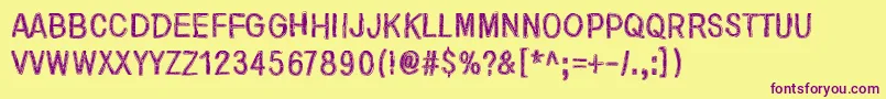 NirepnirunOivuk Font – Purple Fonts on Yellow Background