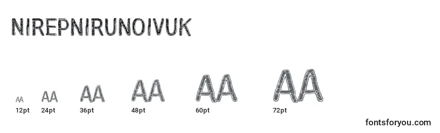Размеры шрифта NirepnirunOivuk