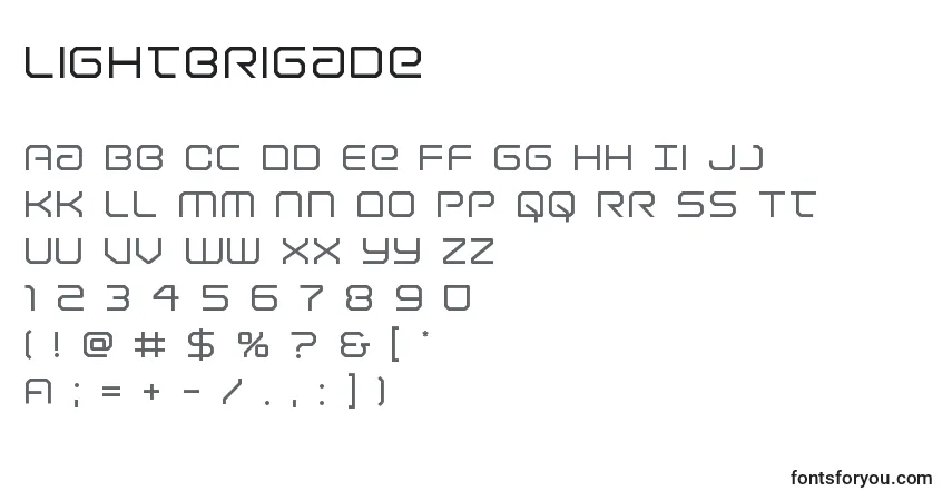 Fuente Lightbrigade - alfabeto, números, caracteres especiales