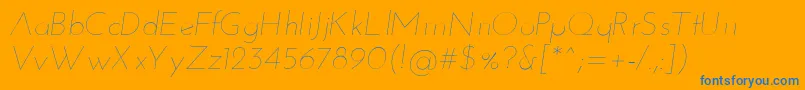 Police JosefinsansThinitalic – polices bleues sur fond orange