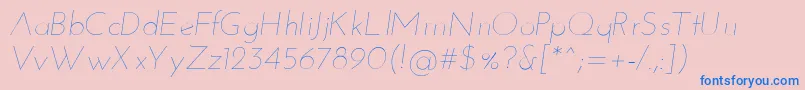 JosefinsansThinitalic Font – Blue Fonts on Pink Background