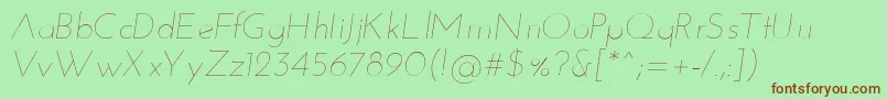 JosefinsansThinitalic Font – Brown Fonts on Green Background