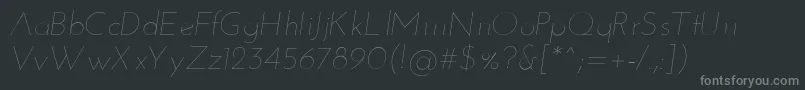 JosefinsansThinitalic Font – Gray Fonts on Black Background