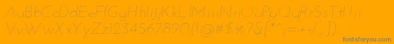 JosefinsansThinitalic-Schriftart – Graue Schriften auf orangefarbenem Hintergrund