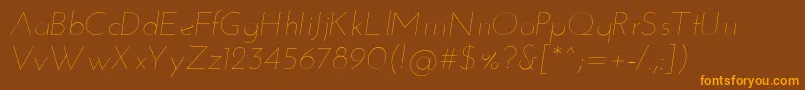 JosefinsansThinitalic Font – Orange Fonts on Brown Background