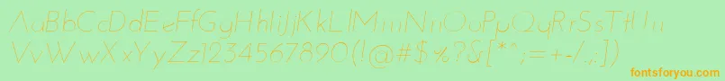 JosefinsansThinitalic Font – Orange Fonts on Green Background