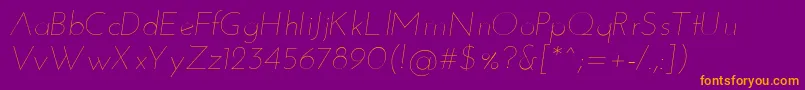 JosefinsansThinitalic Font – Orange Fonts on Purple Background