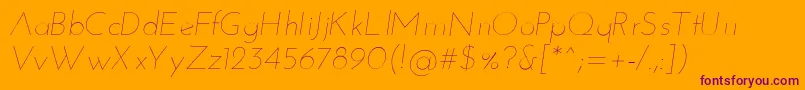 JosefinsansThinitalic Font – Purple Fonts on Orange Background