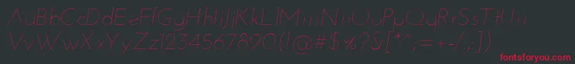 JosefinsansThinitalic Font – Red Fonts on Black Background