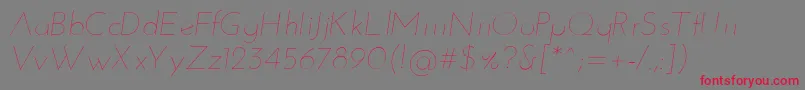 JosefinsansThinitalic Font – Red Fonts on Gray Background