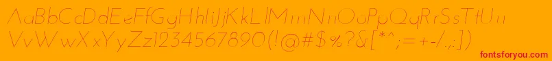 JosefinsansThinitalic Font – Red Fonts on Orange Background