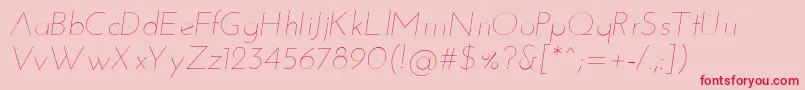 JosefinsansThinitalic Font – Red Fonts on Pink Background