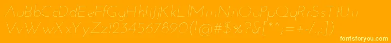 JosefinsansThinitalic Font – Yellow Fonts on Orange Background