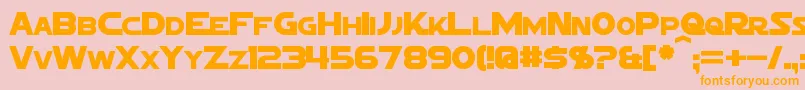 フォントSigmaFiveMarquee – オレンジの文字がピンクの背景にあります。