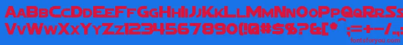 SigmaFiveMarquee Font – Red Fonts on Blue Background