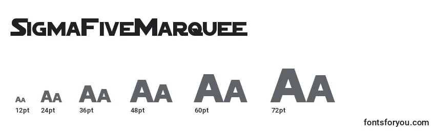 Размеры шрифта SigmaFiveMarquee