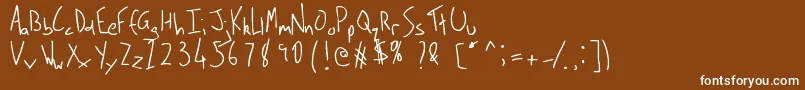 フォントSignmetarnias – 茶色の背景に白い文字