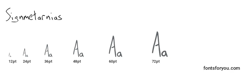 Signmetarnias Font Sizes