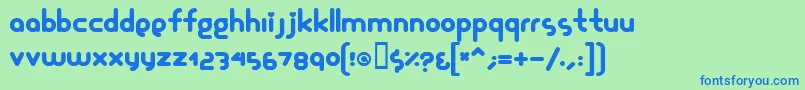 Czcionka Glamourg – niebieskie czcionki na zielonym tle