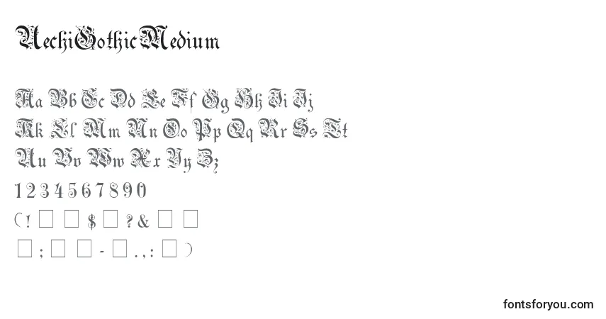 Schriftart UechiGothicMedium – Alphabet, Zahlen, spezielle Symbole