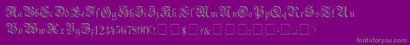 UechiGothicMedium-Schriftart – Graue Schriften auf violettem Hintergrund