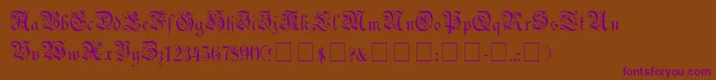 UechiGothicMedium-Schriftart – Violette Schriften auf braunem Hintergrund