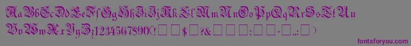 UechiGothicMedium-Schriftart – Violette Schriften auf grauem Hintergrund