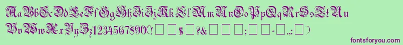 UechiGothicMedium Font – Purple Fonts on Green Background