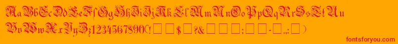 UechiGothicMedium Font – Red Fonts on Orange Background