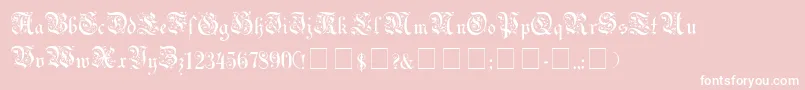 UechiGothicMedium-Schriftart – Weiße Schriften auf rosa Hintergrund