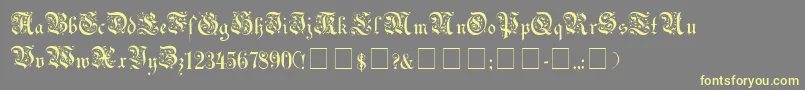 UechiGothicMedium-Schriftart – Gelbe Schriften auf grauem Hintergrund