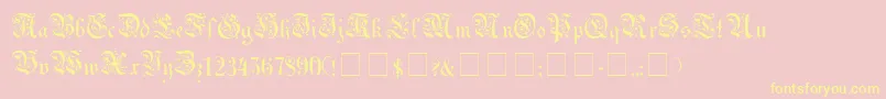 UechiGothicMedium Font – Yellow Fonts on Pink Background