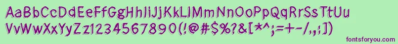FromHereToEternity Font – Purple Fonts on Green Background