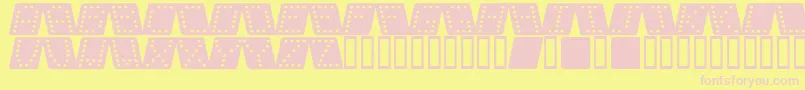 DominoSquareKursiv Font – Pink Fonts on Yellow Background