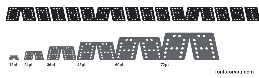 DominoSquareKursiv Font Sizes