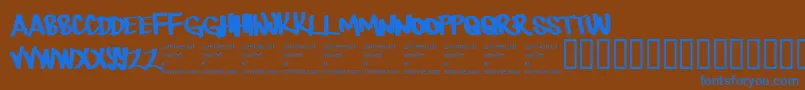 Therebemonsters Font – Blue Fonts on Brown Background