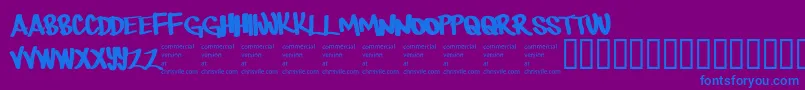 Therebemonsters Font – Blue Fonts on Purple Background