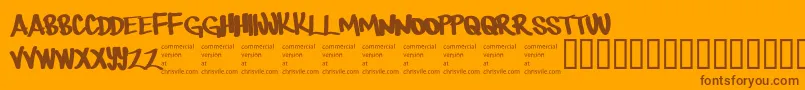 Therebemonsters Font – Brown Fonts on Orange Background