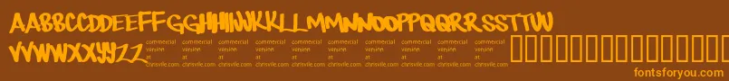 Therebemonsters Font – Orange Fonts on Brown Background