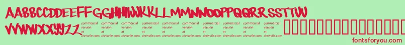 Therebemonsters Font – Red Fonts on Green Background