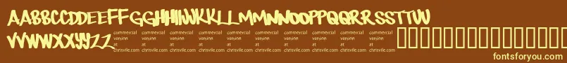 Therebemonsters Font – Yellow Fonts on Brown Background