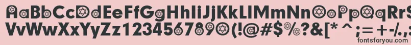 フォントHebrewParticipants – ピンクの背景に黒い文字