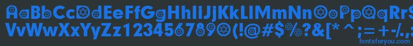 Czcionka HebrewParticipants – niebieskie czcionki na czarnym tle