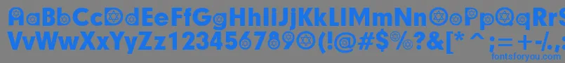 フォントHebrewParticipants – 灰色の背景に青い文字