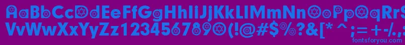 HebrewParticipants Font – Blue Fonts on Purple Background