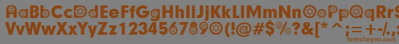 HebrewParticipants-Schriftart – Braune Schriften auf grauem Hintergrund
