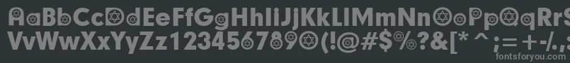 HebrewParticipants Font – Gray Fonts on Black Background